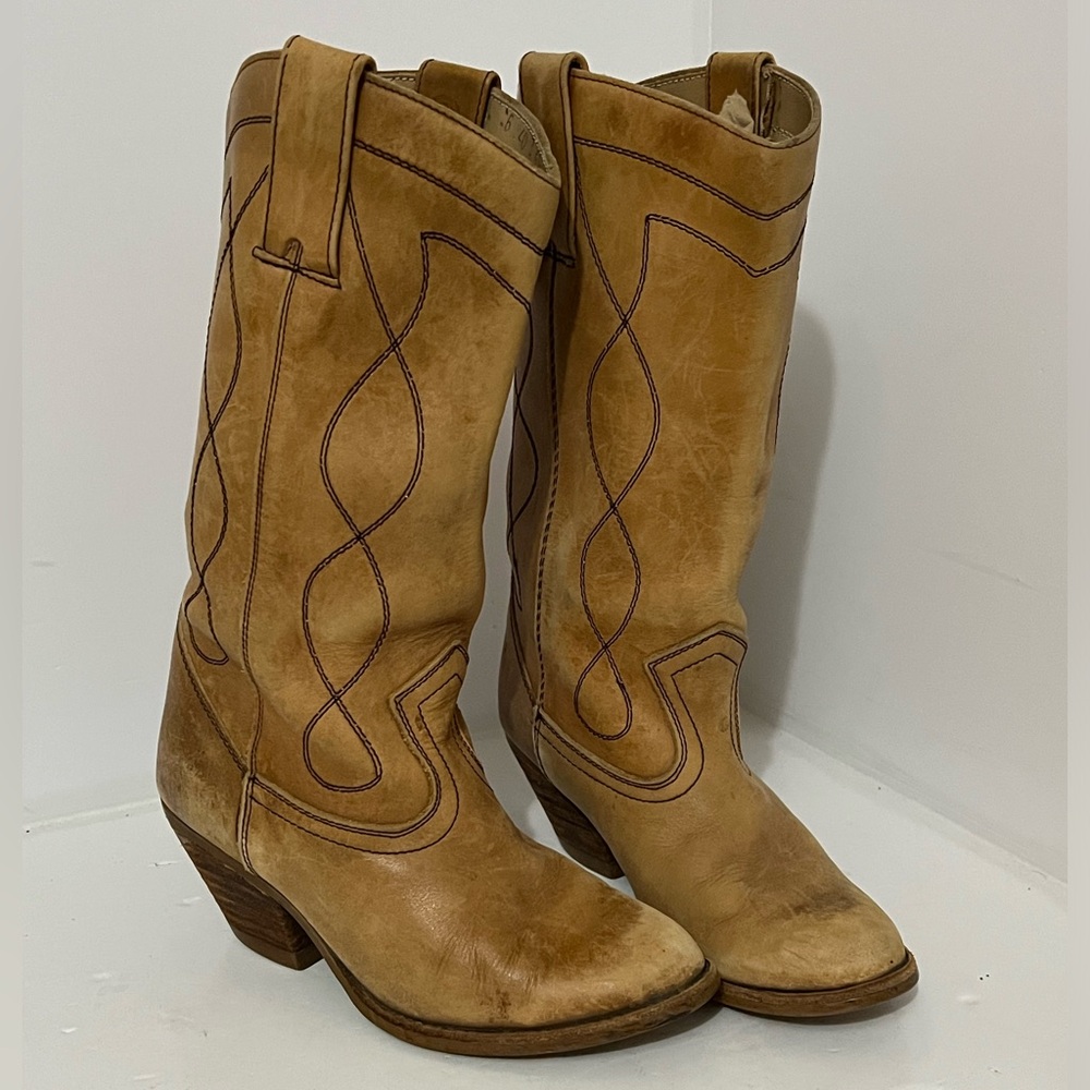 Vintage All Leather Western Cowboy Boots - Size Woman’s 5